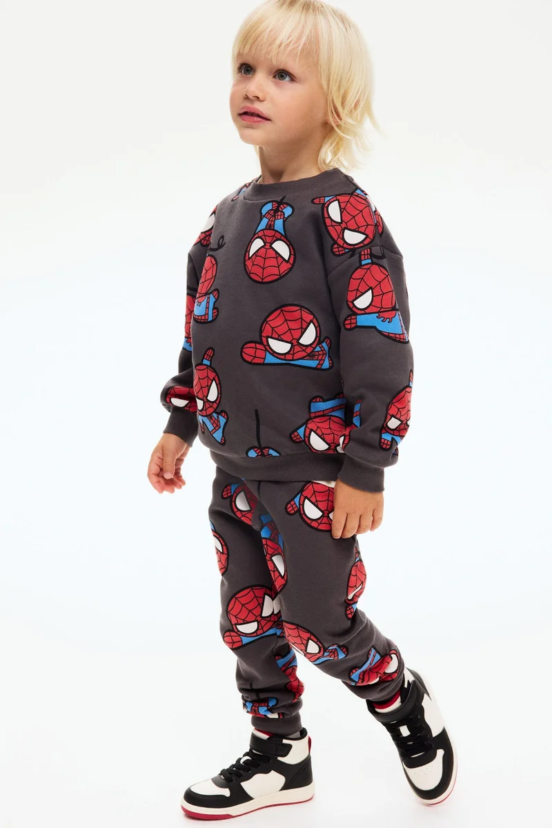 H&M 2-piece printed sweatshirt set