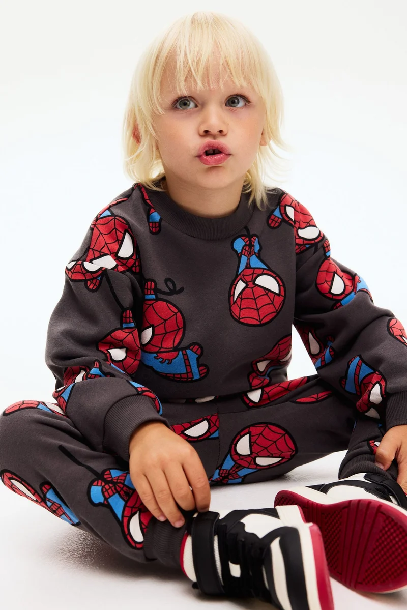 H&M 2-piece printed sweatshirt set