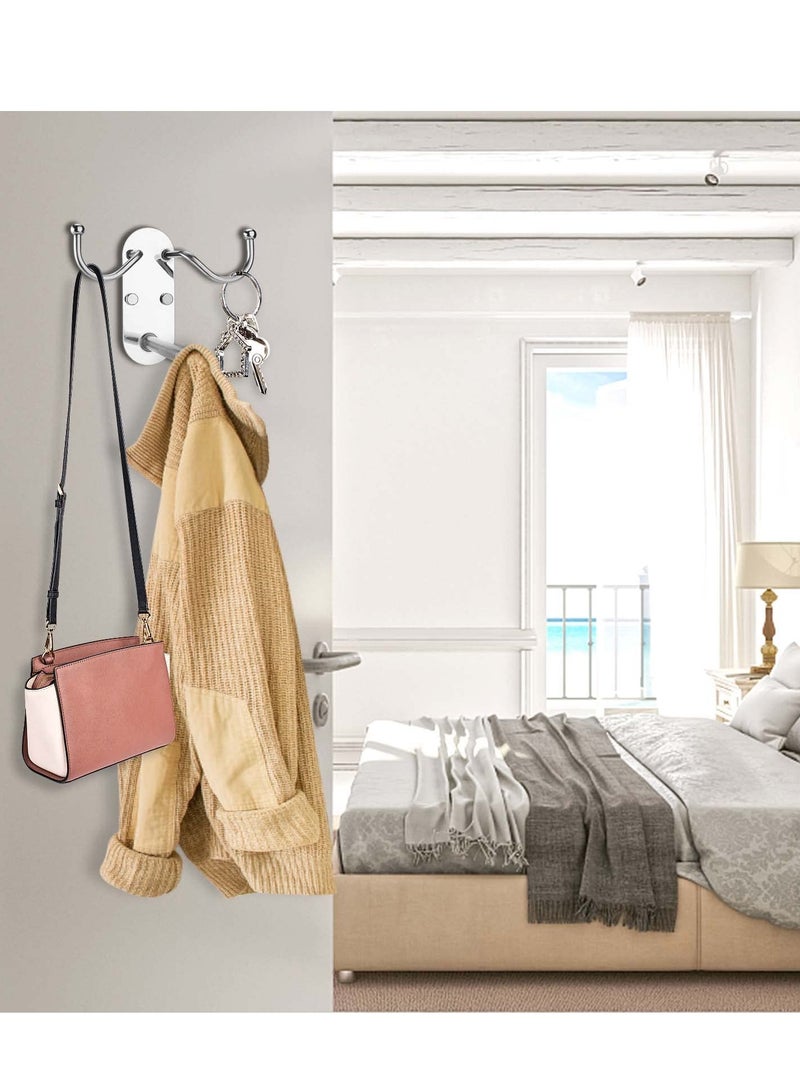 Excefore Clothes Hanger Storage, 2 Pack Silver Metal Holder, Wall Hangers for Hanging in Living Spaces, Closet Hangers Space Saver, Closet Hangers, Shirt Organizer, Magic Hangers  - Image 3