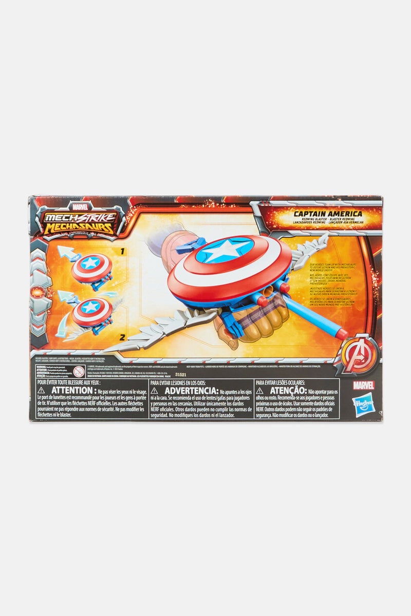 NERF Marvel Mech Strike Mechasaurs Captain America Redwing Blaster with 3 Darts - Image 2