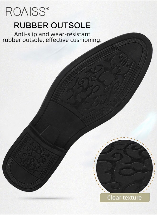 roaiss - Black Brown Low Top Men Formal Office Shoes Men Dress Shoes - Image 1