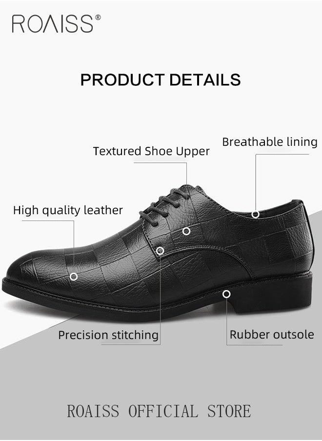roaiss - Black Brown Low Top Men Formal Office Shoes Men Dress Shoes - Image 1