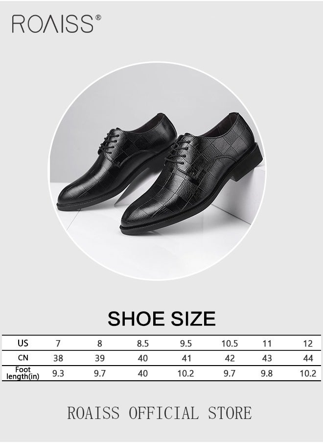 roaiss - Black Brown Low Top Men Formal Office Shoes Men Dress Shoes - Image 1