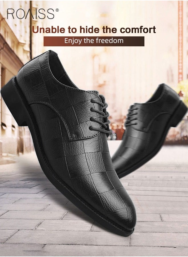 roaiss - Black Brown Low Top Men Formal Office Shoes Men Dress Shoes - Image 1