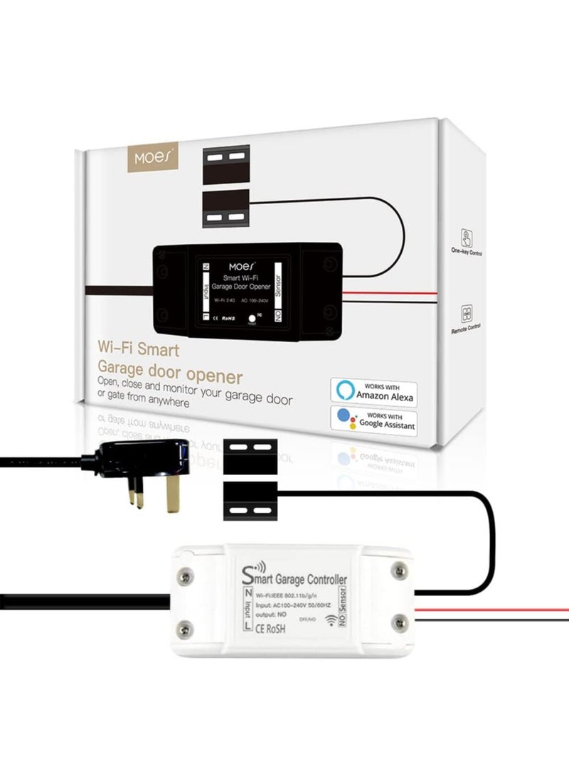 WiFi Smart Garage Door Controller Opener Smart Life/Tuya APP Remote Compatible With Alexa Echo Google Home No Hub Require