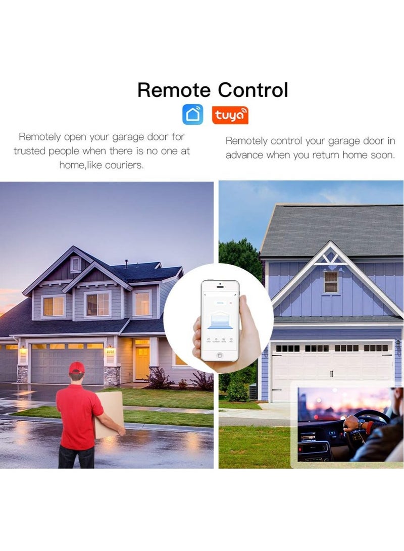 WiFi Smart Garage Door Controller Opener Smart Life/Tuya APP Remote Compatible With Alexa Echo Google Home No Hub Require