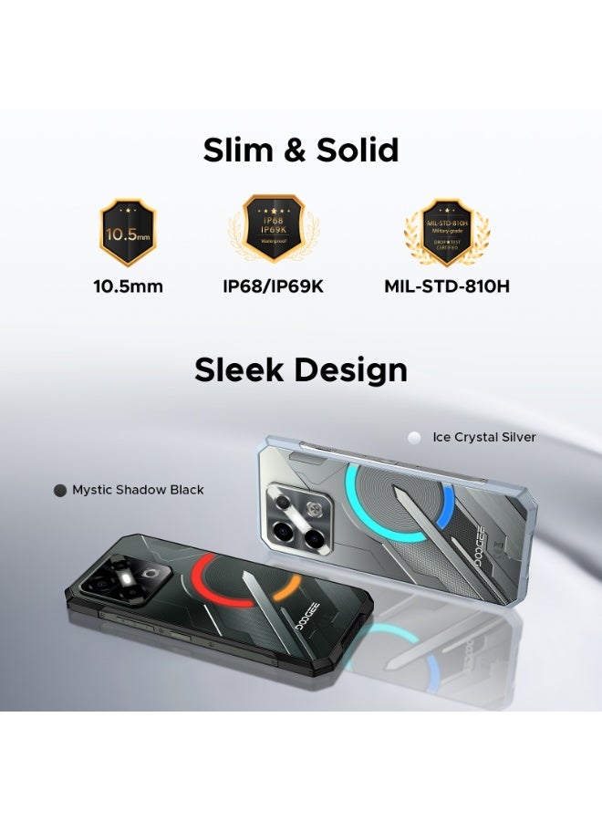 دوجي هاتف DOOGEE Blade GT Play 5G FHD+ 120Hz المتين، هاتف ذكي متين نحيف بسمك 10.5 مم وخفيف الوزن بوزن 265 جم مع تأثير ضوئي RGB، هاتف خلوي متين بمعالج 6nm D7025، ذاكرة 20 جيجابايت + 256 جيجابايت، بطارية 5800 مللي أمبير، كاميرا 50 ميجابكسل مزودة بتقنية الذكاء الاصطناعي، تقنية NFC - Image 3