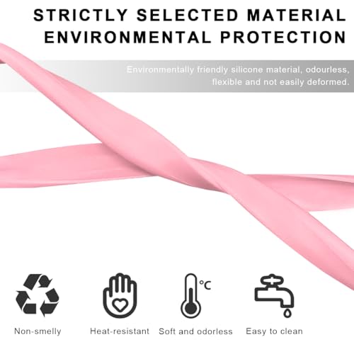 Gasedin Rear View Mirror Protector Frame, Soft Silicone Auto Rear View Mirror Protective Cover, Rearview Edge Cover Compatible with Model 3 Y, Universal Interior Car Accessories (Pink) - Image 4