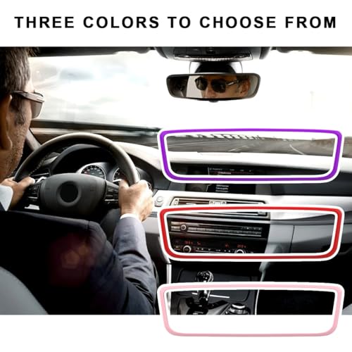 Gasedin Rear View Mirror Protector Frame, Soft Silicone Auto Rear View Mirror Protective Cover, Rearview Edge Cover Compatible with Model 3 Y, Universal Interior Car Accessories (Pink) - Image 3