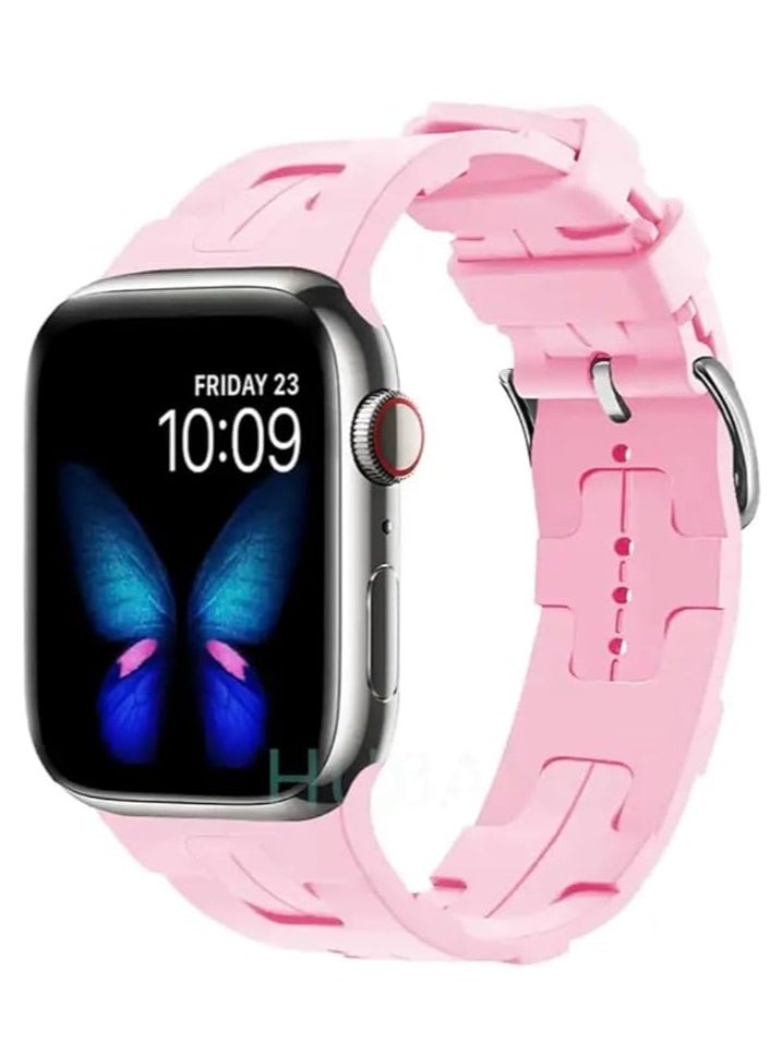 Generic Ecosystem Single Tour Silicone Strap For Apple watch band Ultra 49mm 45mm 44mm 42mm  Breathable bracelet iWatch series 9 8 7 6 SE Ultra 2 strap 