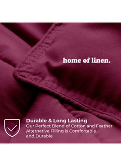 Home of linens Cotton - Plain - Heavy Comforter - 4Kgs - Down Alternative Filling - (For Matress 180cm/200cm) - Size  (250cm x 240cm) - Eggplant  - Image 3