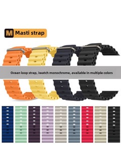 Generic For Apple Watch Strap Applewatch1-9/SE Ultra Marine Double Buckle Iwatch Silicone Strap-Color:10 Cloud Ash-Specifications:Applicable To Apple 1-9th Generation: 38/40/41/s10 (42mm)  - Image 2