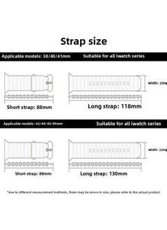 Generic For Apple Watch Strap Applewatch1-9/SE Ultra Marine Double Buckle Iwatch Silicone Strap-Color:10 Cloud Ash-Specifications:Applicable To Apple 1-9th Generation: 38/40/41/s10 (42mm)  - Image 4