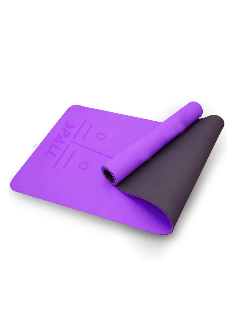 Spall Exercise Yoga Mat Non Slip Mat With Position Lines And Texture Surface TPE Eco Friendly Sweat Proof Anti Tear Ideal For Yoga Pilates And Exercises Suitable For Men And Women - Image 1