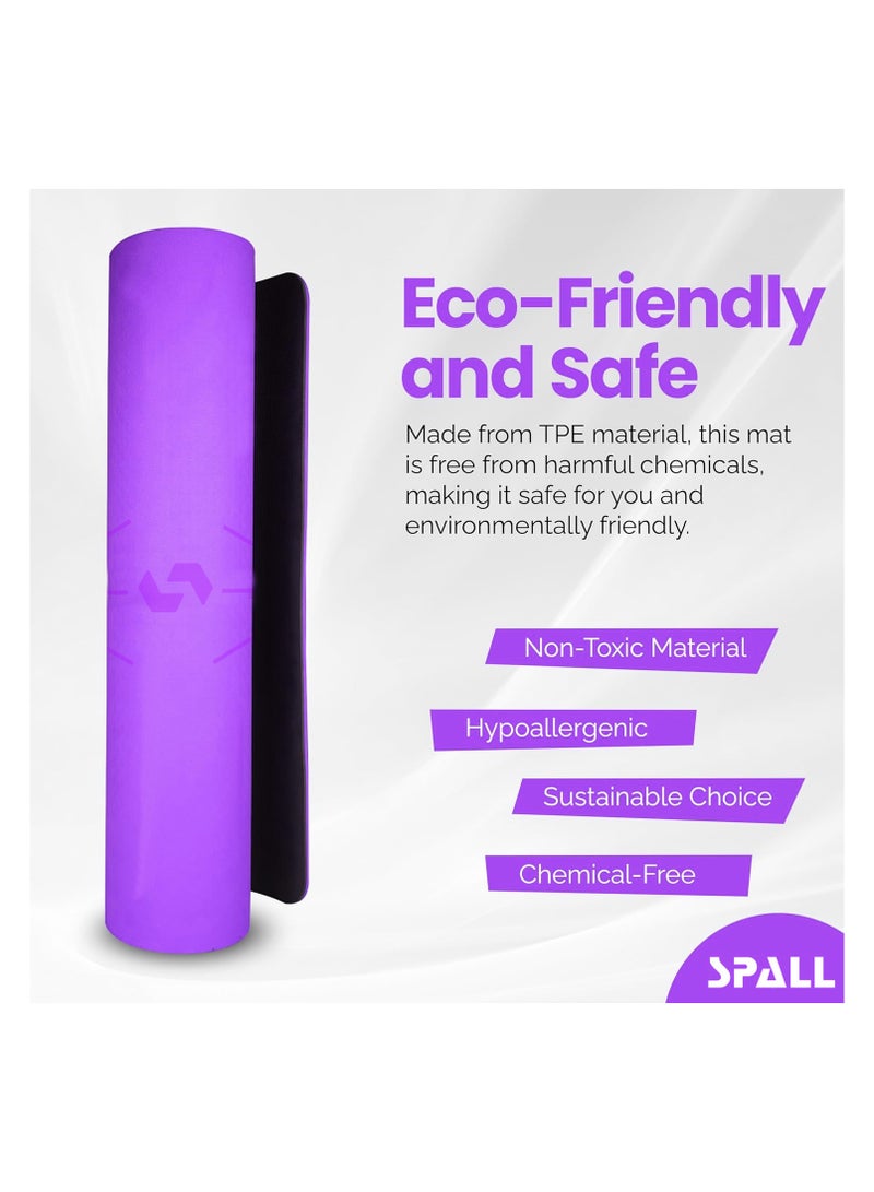 Spall Exercise Yoga Mat Non Slip Mat With Position Lines And Texture Surface TPE Eco Friendly Sweat Proof Anti Tear Ideal For Yoga Pilates And Exercises Suitable For Men And Women - Image 5