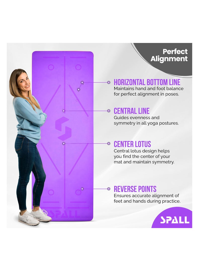 Spall Exercise Yoga Mat Non Slip Mat With Position Lines And Texture Surface TPE Eco Friendly Sweat Proof Anti Tear Ideal For Yoga Pilates And Exercises Suitable For Men And Women - Image 3