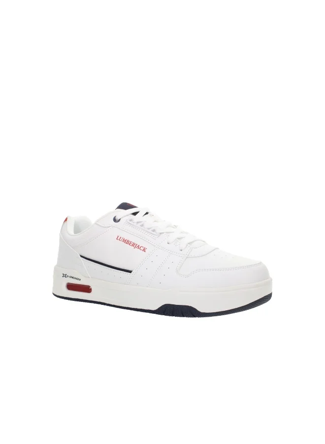 LUMBERJACK LUMBERJACK Men’s White / Navy Red “G‑Energy” Low‑Top Casual Sneakers – Stylish Everyday Trainer