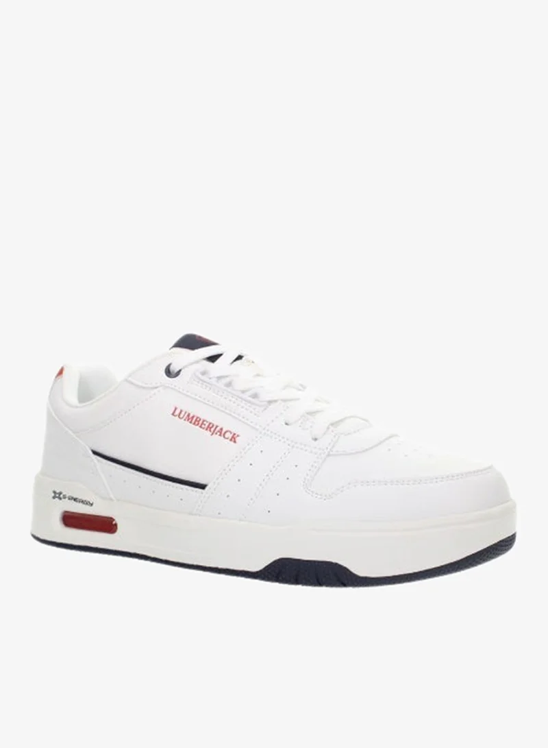 LUMBERJACK LUMBERJACK Men’s White / Navy Red “G‑Energy” Low‑Top Casual Sneakers – Stylish Everyday Trainer