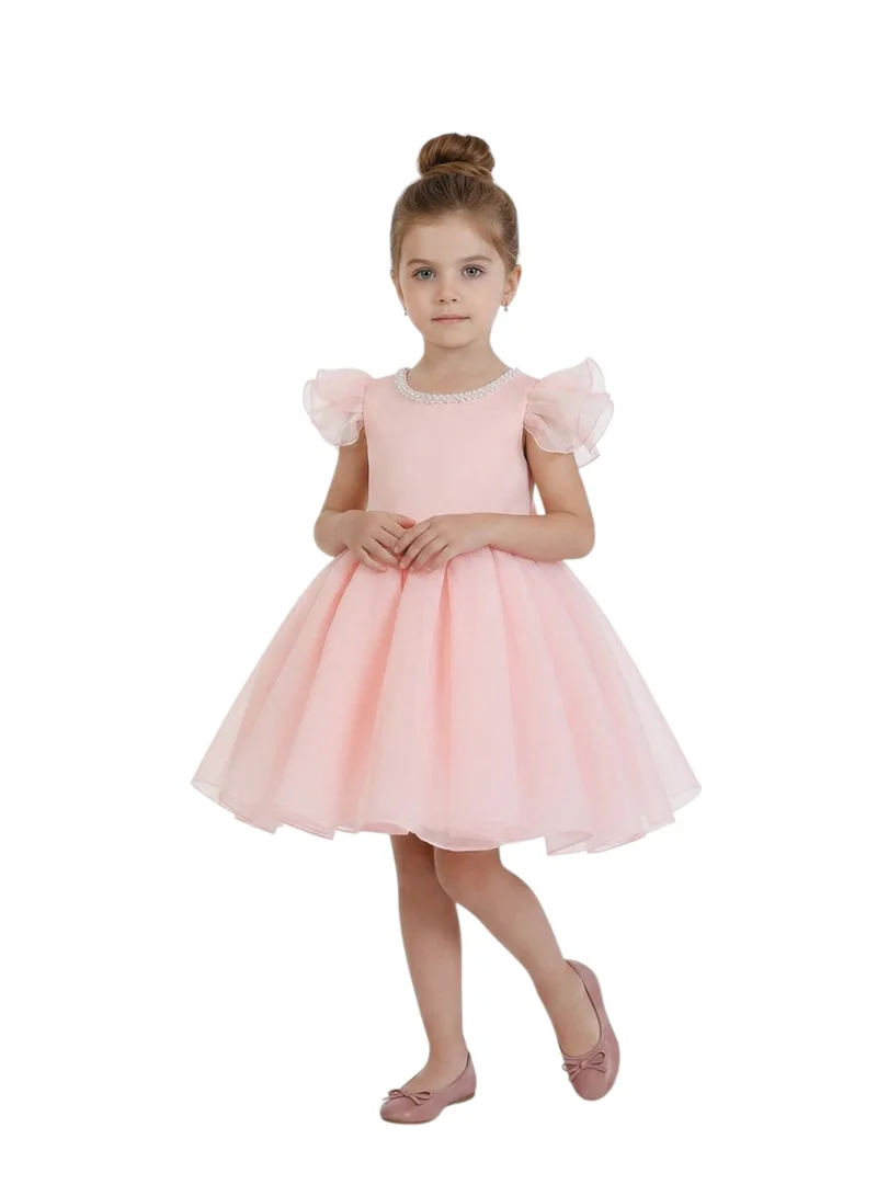 Bidani Flutter Sleeve Tulle Party Dress