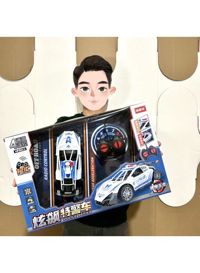 Boy's Big Gift Box Cool Four-way Remote Control Racing Car Model Children's Toy Organization Small Gift Renewal Enrollment Wholesale-Color:9933-7 Four-way Cool Special Crystal Car  - Image 3