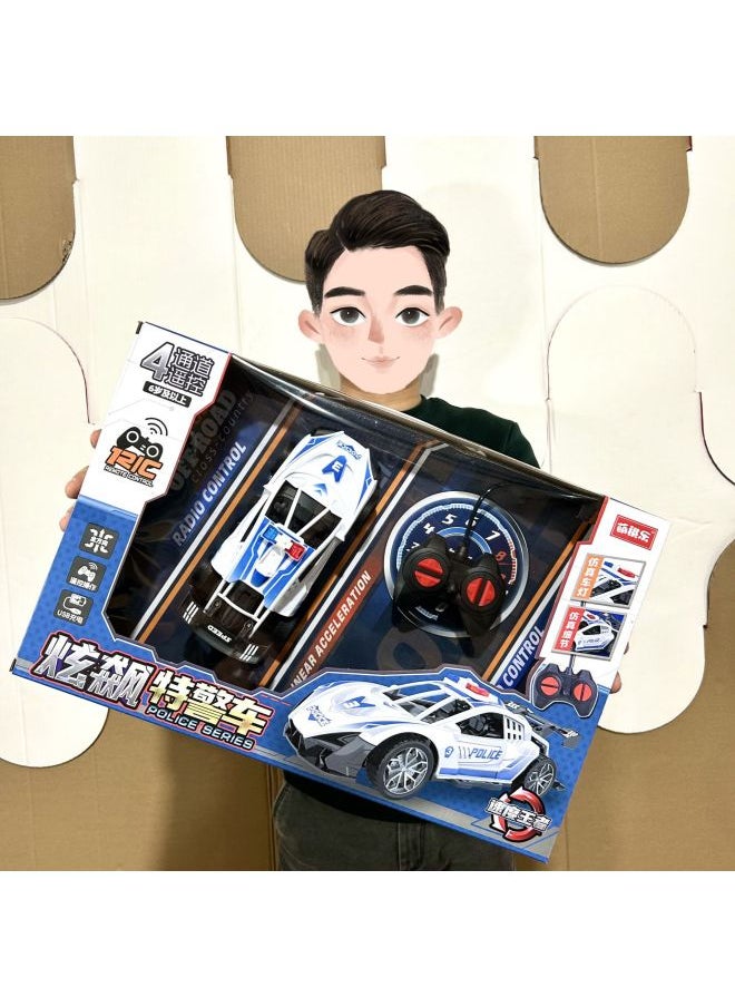 Boy's Big Gift Box Cool Four-way Remote Control Racing Car Model Children's Toy Organization Small Gift Renewal Enrollment Wholesale-Color:9933-7 Four-way Cool Special Crystal Car  - Image 4