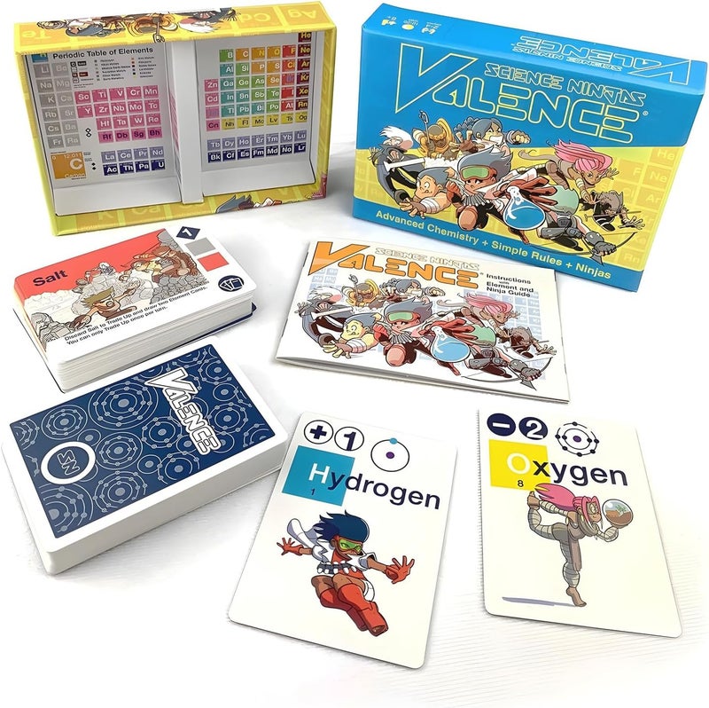 Science Ninjas Valence Periodic Table for Kids 8-12 Chemistry Games - Periodic Table of Elements, Science Gifts, Educational Science Games Molecules, Chemistry Gifts, Elements Toys, Basic Educational Card Game - Image 2
