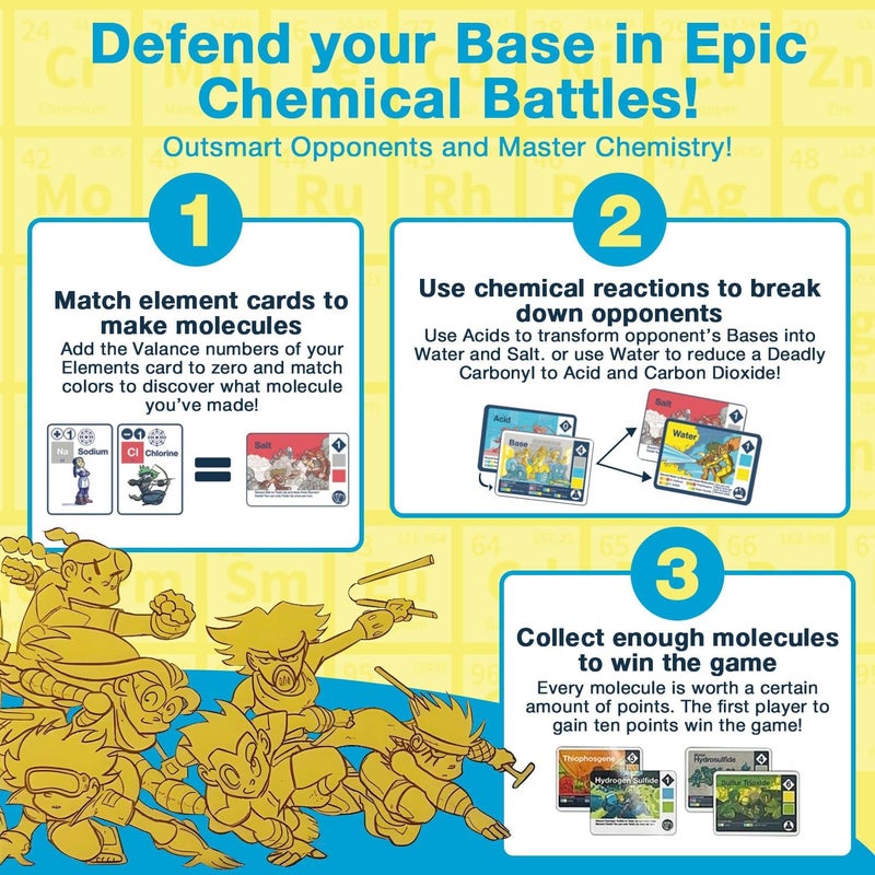 Science Ninjas Valence Periodic Table for Kids 8-12 Chemistry Games - Periodic Table of Elements, Science Gifts, Educational Science Games Molecules, Chemistry Gifts, Elements Toys, Basic Educational Card Game - Image 5