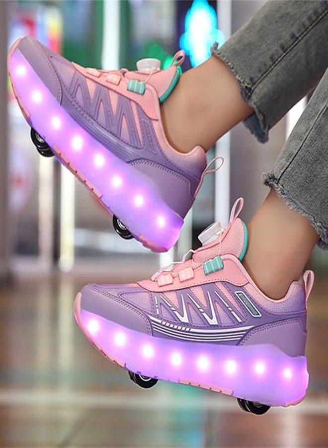 Loquat 4 Wheels Roller Skates Shoes for Kids Skates Sneakers LED Light Up Rechargeable Sport Sneaker for Girls Beginner - Image 5