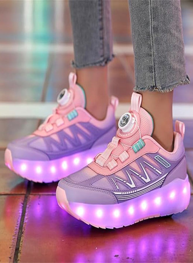 Loquat 4 Wheels Roller Skates Shoes for Kids Skates Sneakers LED Light Up Rechargeable Sport Sneaker for Girls Beginner - Image 4