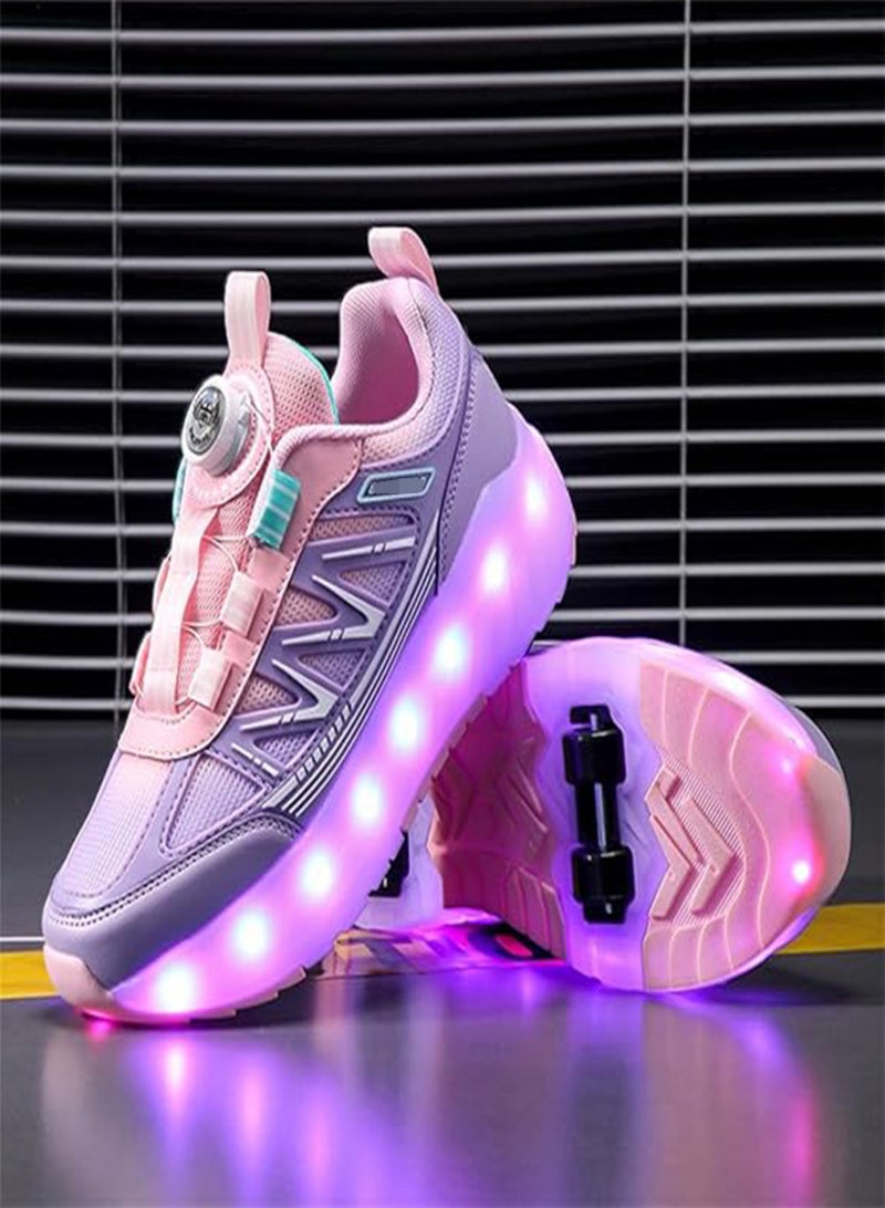 Loquat 4 Wheels Roller Skates Shoes for Kids Skates Sneakers LED Light Up Rechargeable Sport Sneaker for Girls Beginner - Image 3