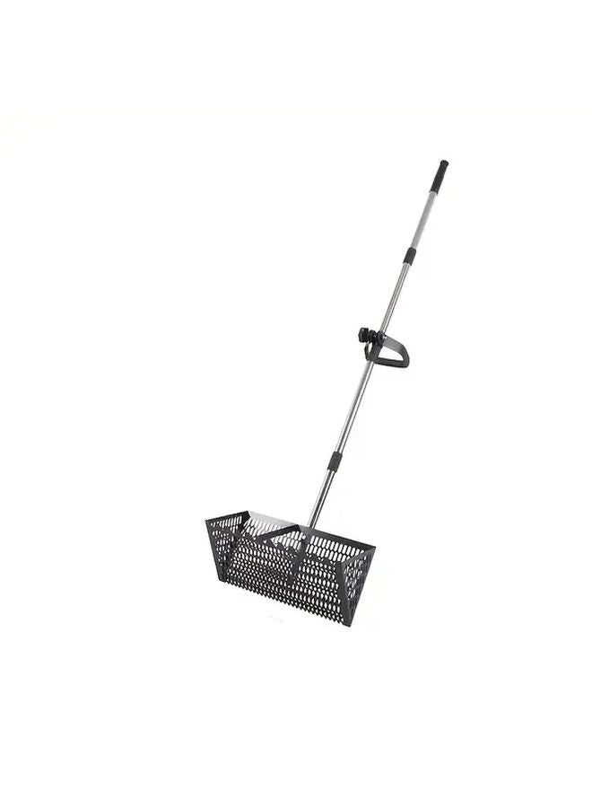Black Heavy Duty Carbon Steel Interlocking Sand Sieve Rake 55 Inch Rust Proof Long Handle - Image 1