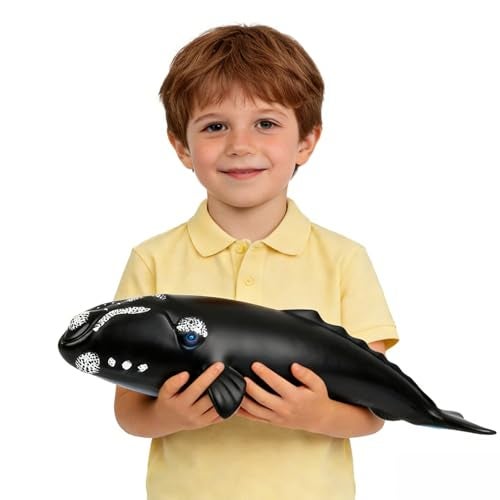 SmilerSmile Simulated Ocean Big Animal One pc 15 Inch Soft Filled Rubber Sea Educational Toys Right Whale - Image 1