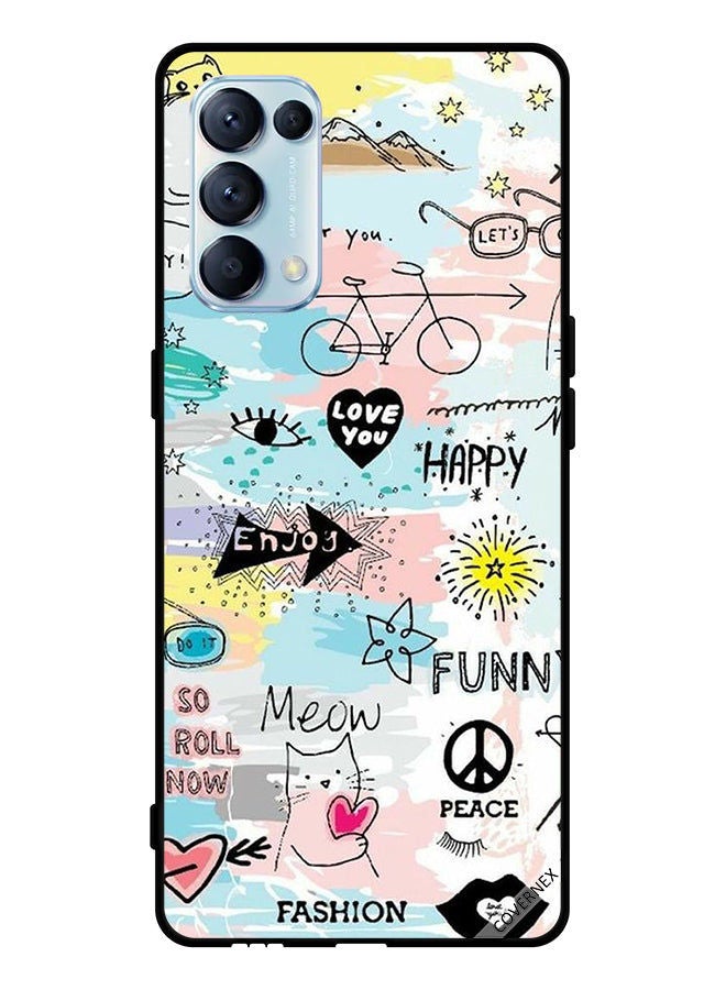 Covernex Protective Case Cover For Oppo Reno5 Pro 5G Doodle Meow Enjoy - Image 1