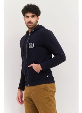 Gazzarrini Men Hooded Graphic Long Sleeve Sweatshirt, Navy  - Image 4