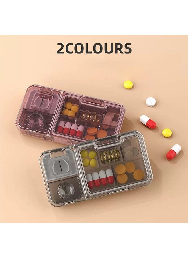 HOUSE OF QUIRK House of Quirk Pill Cutter, Pill Crusher, Pill Splitter, 3 in 1 Multi-Functional Pill Cutter, Portable Travel Small Pill Box Case Holder, Purse Medicine Container for Cutting Vitamins Tablets (Grey)  - Image 4