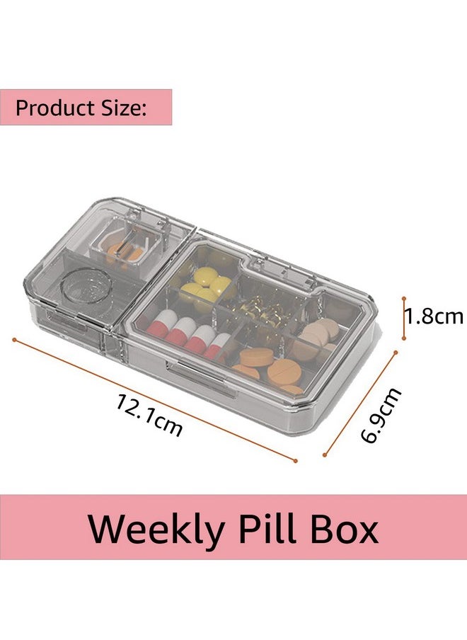 HOUSE OF QUIRK House of Quirk Pill Cutter, Pill Crusher, Pill Splitter, 3 in 1 Multi-Functional Pill Cutter, Portable Travel Small Pill Box Case Holder, Purse Medicine Container for Cutting Vitamins Tablets (Grey)  - Image 3