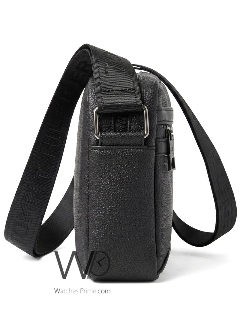 Tommy Icons Tommy Hilfiger Men's Black Pebbled Reporter Crossbody Bag - Image 4