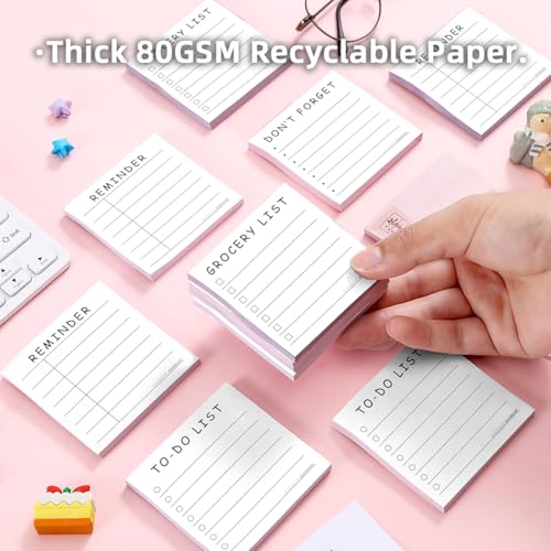 RAINBAM 4 Pack/200 Sheets 3x3in Self-Sticking Note Papers Set, High-Adhesive Productivity Planner Pads for Time Management, Retro Daily Task Notes for Journal Office Home, Bulk Retro Stationery Gift - Image 5