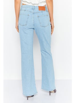 ESPRIT Women Bootcut Fit High Rise Wash Stretchable Jeans, Light Blue  - Image 4