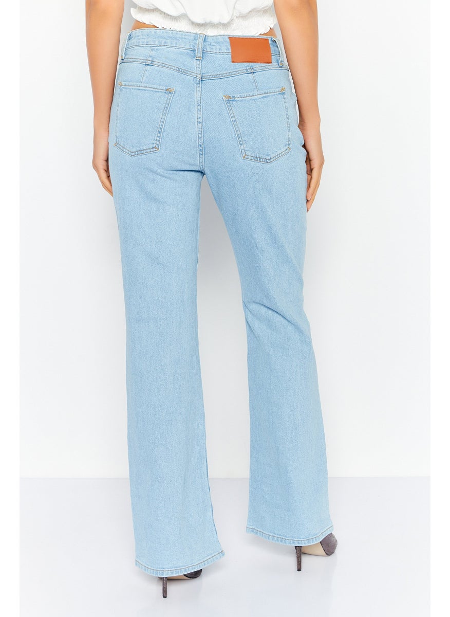 ESPRIT - Women Bootcut Fit High Rise Wash Stretchable Jeans, Light Blue - Image 1