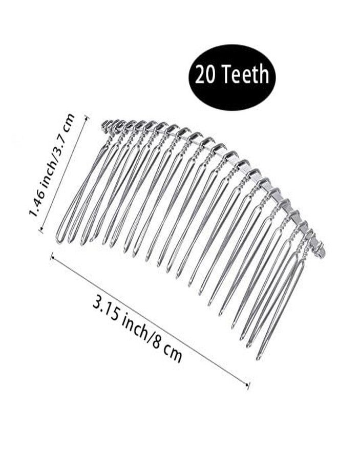 Rocutus 10pcs 20 Teeth Fancy DIY Metal Wire Hair Clip Combs, Stainless Steel, Silver, for Women's Wedding Veil, Bridal, Hair Pieces, Headdresses, Craft Projects - Image 5