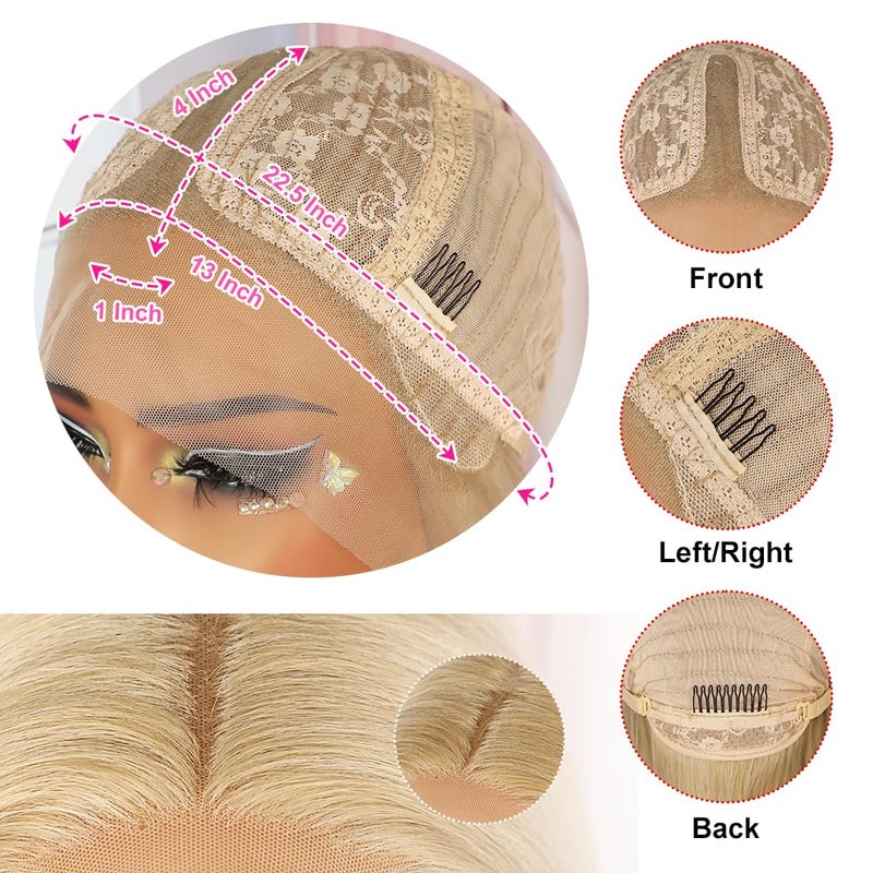 QD-Tizer Ash Blonde Synthetic Hair Wigs Long Straight Hair Mixed Platinum Blonde Color Natural HairLine Heat Resistant Fiber Hair Wigs for Fashion Women 32Inch - Image 4
