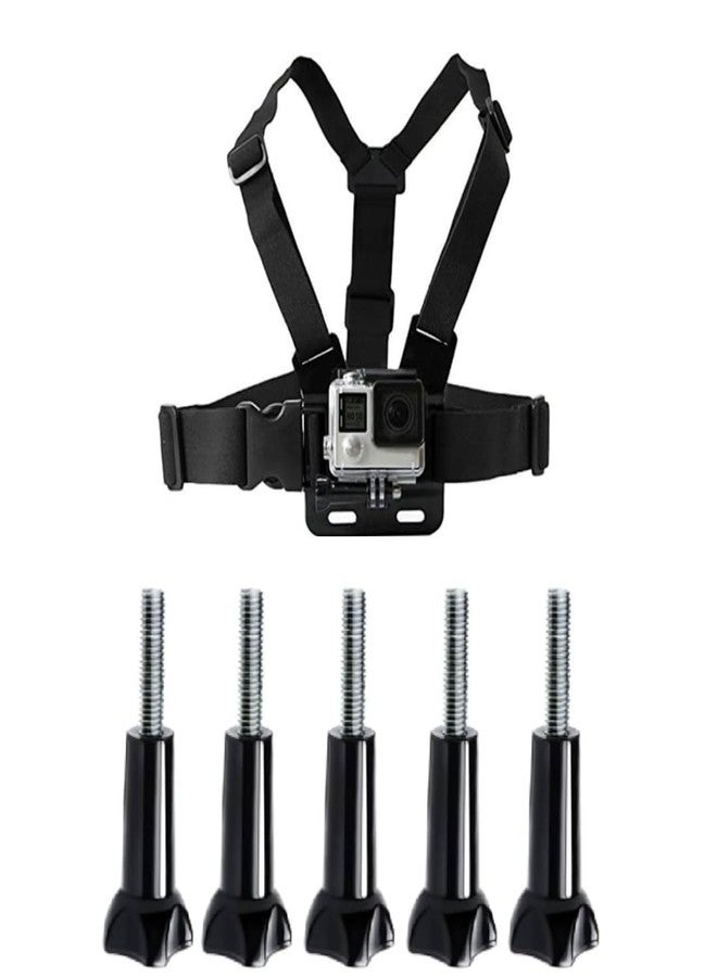Quikprof Chest StrapAnd 5 Piece Screw Combo for Gopro Hero, SJCAM, Yi & Other Action Cameras - Image 2