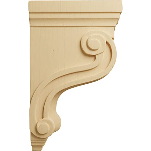Ekena Millwork COR03X06X10TSAL Boston Traditional Scroll Wood Corbels, 3 3/8"W x 6 1/2"D x 10 1/2"H, Alder - Image 4