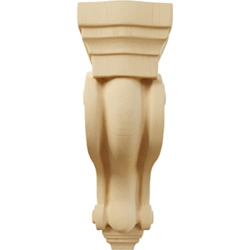 Ekena Millwork COR03X06X10TSAL Boston Traditional Scroll Wood Corbels, 3 3/8"W x 6 1/2"D x 10 1/2"H, Alder - Image 3