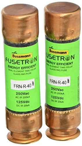 Bussmann Series FRN-R 40 Amp Fuse, 250 Vac and IR 200 kA /125 Vdc and IR 20 kA, Retail Pack - 2 Pieces - Image 2