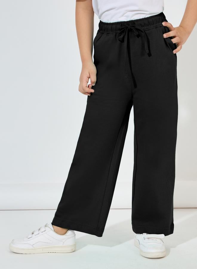 Styli Wide Leg Joggers with Drawstring Waistband - Image 1