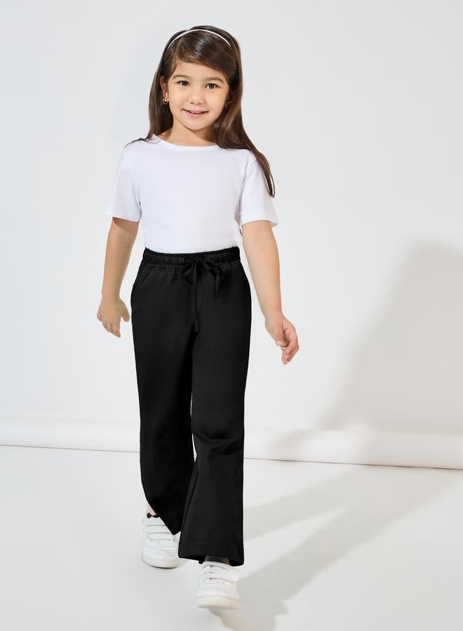 Styli Wide Leg Joggers with Drawstring Waistband - Image 2