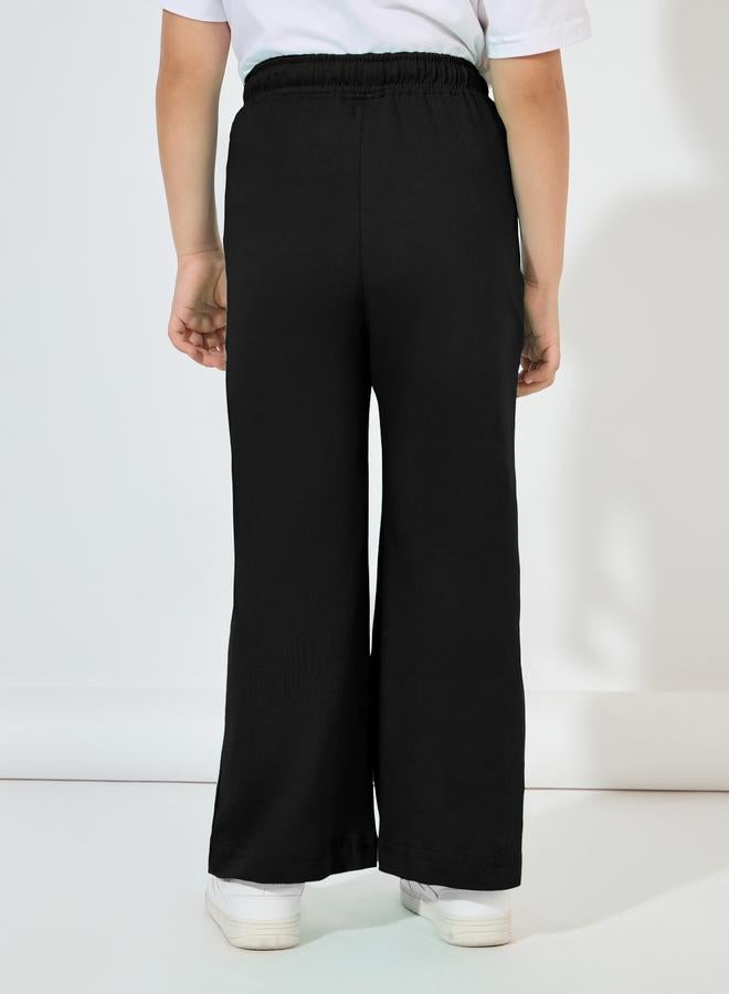 Styli Wide Leg Joggers with Drawstring Waistband - Image 4