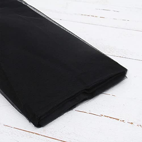 INKAJ Multi Purpose Solid Nylon Soft Net Combination Fabric - for Wedding, Parties, Costumes, and Decoration (16.4 x 4 Feet, Black) - Image 2